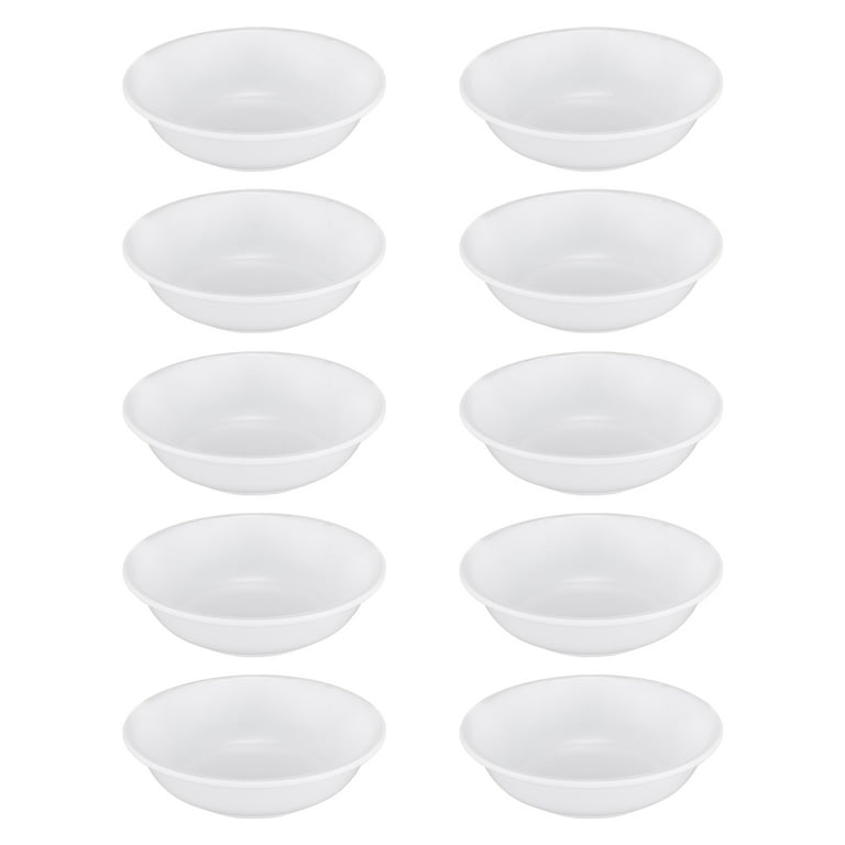 10 pcs Sauce Dishes White Plastic Appetizer Plate Seasoning Dish for Restaurant